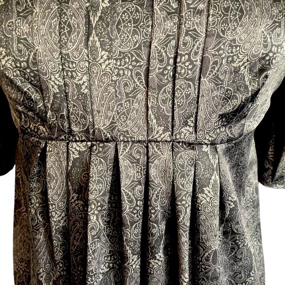 To The Max Black Grey Paisley Chiffon Dress Sz SMALL Lace Regency Whimsygoth - Picture 7 of 11